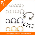 Stainless steel penis lip eyebrow ears piercing horseshoe ring circular barbell bulk different colours